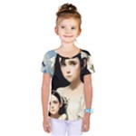 Victorian Girl With Long Black Hair And Doll Kids  One Piece Tee