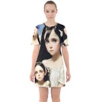 Victorian Girl With Long Black Hair And Doll Sixties Short Sleeve Mini Dress