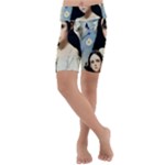 Victorian Girl With Long Black Hair And Doll Kids  Lightweight Velour Cropped Yoga Leggings