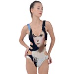Victorian Girl With Long Black Hair And Doll Side Cut Out Swimsuit