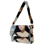 Victorian Girl With Long Black Hair And Doll Full Print Messenger Bag (L)