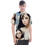 Victorian Girl With Long Black Hair And Doll Men s Polo Tee