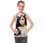 Victorian Girl With Long Black Hair And Doll Kids  Sleeveless Hoodie