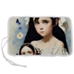 Victorian Girl With Long Black Hair And Doll Pen Storage Case (L)