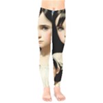 Victorian Girl With Long Black Hair And Doll Kids  Classic Winter Leggings