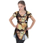 Schooboy With Glasses 4 Puff Sleeve Tunic Top