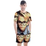 Schooboy With Glasses 4 Men s Mesh Tee and Shorts Set