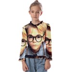 Schooboy With Glasses 4 Kids  Frill Detail Tee