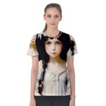 Victorian Girl With Long Black Hair 2 Women s Cotton Tee