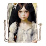 Victorian Girl With Long Black Hair 2 Drawstring Bag (Large)
