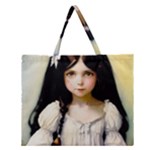 Victorian Girl With Long Black Hair 2 Zipper Large Tote Bag