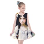Victorian Girl With Long Black Hair 2 Kids  Summer Dress