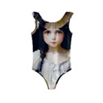 Victorian Girl With Long Black Hair 2 Kids  Frill Swimsuit