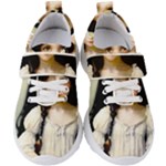 Victorian Girl With Long Black Hair 2 Kids  Velcro Strap Shoes