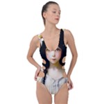 Victorian Girl With Long Black Hair 2 Side Cut Out Swimsuit