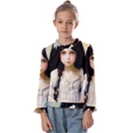 Victorian Girl With Long Black Hair 2 Kids  Frill Detail Tee