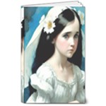 Victorian Girl With Long Black Hair 3 8  x 10  Softcover Notebook