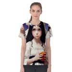 Victorian Girl With Long Black Hair Women s Cotton Tee
