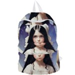 Victorian Girl With Long Black Hair Foldable Lightweight Backpack