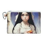 Victorian Girl With Long Black Hair Canvas Cosmetic Bag (Large)