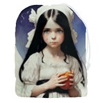 Victorian Girl With Long Black Hair Drawstring Pouch (3XL)