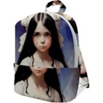 Victorian Girl With Long Black Hair Zip Up Backpack