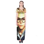 Schooboy With Glasses 5 Short Sleeve Maxi Dress