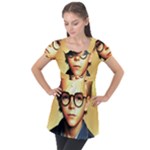 Schooboy With Glasses 5 Puff Sleeve Tunic Top
