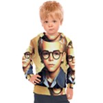 Schooboy With Glasses 5 Kids  Hooded Pullover