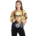 Schooboy With Glasses 5 One Shoulder Cut Out Tee