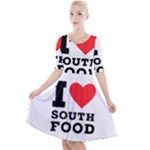 I love south food Quarter Sleeve A-Line Dress