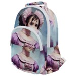 Cute Adorable Victorian Gothic Girl 18 Rounded Multi Pocket Backpack