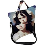 Victorian Girl And A Daisy Fold Over Handle Tote Bag