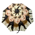 Victorian Girl With Long Black Hair 7 Folding Umbrellas