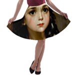 Victorian Girl With Long Black Hair 7 A-line Skater Skirt