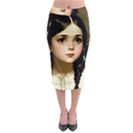 Victorian Girl With Long Black Hair 7 Midi Pencil Skirt