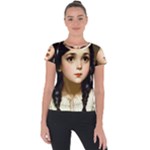 Victorian Girl With Long Black Hair 7 Short Sleeve Sports Top 