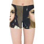 Victorian Girl With Long Black Hair 7 Kids  Sports Shorts
