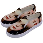Victorian Girl With Long Black Hair 7 Kids  Canvas Slip Ons