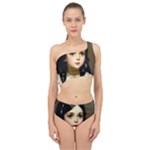 Victorian Girl With Long Black Hair 7 Spliced Up Two Piece Swimsuit