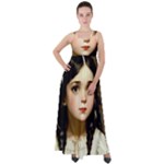 Victorian Girl With Long Black Hair 7 Empire Waist Velour Maxi Dress