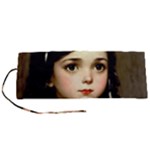 Victorian Girl With Long Black Hair 7 Roll Up Canvas Pencil Holder (S)
