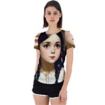 Victorian Girl With Long Black Hair 7 Back Cut Out Sport Tee