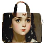 Victorian Girl With Long Black Hair 7 MacBook Pro 13  Double Pocket Laptop Bag