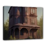 Victorian House In The Lake By The Woods Canvas 20  x 16  (Stretched)