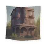 Victorian House In The Lake By The Woods Square Tapestry (Small)