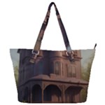 Victorian House In The Lake By The Woods Full Print Shoulder Bag
