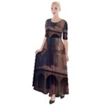 Victorian House In The Lake By The Woods Half Sleeves Maxi Dress
