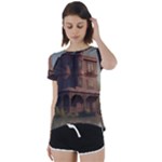 Victorian House In The Lake By The Woods Short Sleeve Open Back Tee