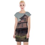Victorian House In The Oregon Woods Cap Sleeve Bodycon Dress